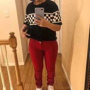NY & Company Red Jean Legging Size 6 in women